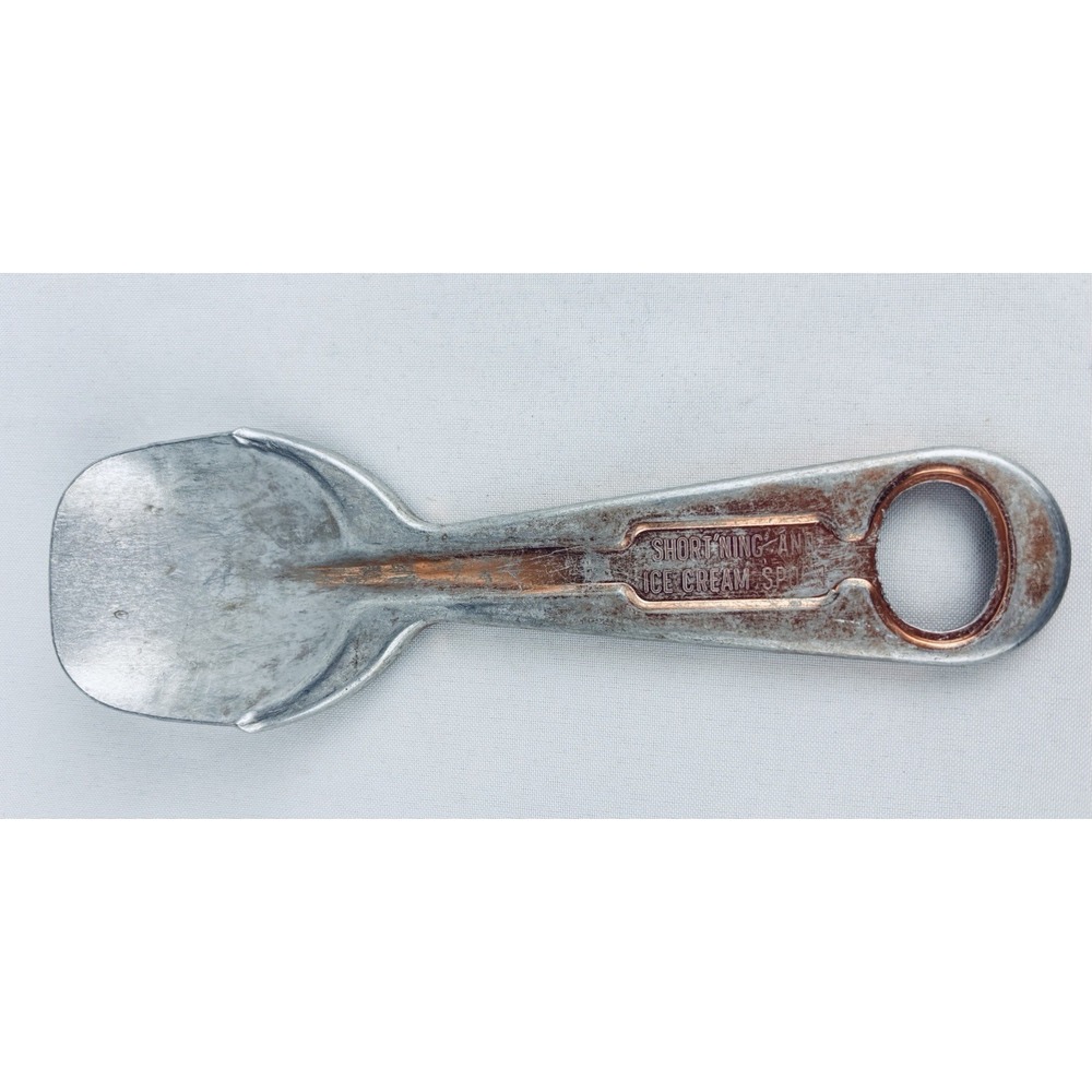 Short'ning And Ice Cream Spoon Scoop - Aluminum - Shortening Vintage